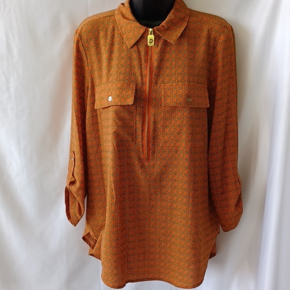 Michael Kors orange tunic blouse